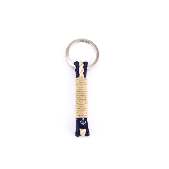 Portachiavi in corda da vela, fatto a mano con anello portachiavi in acciaio inox CNK #8015 - immagine 1