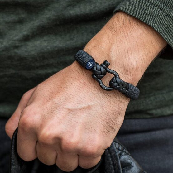 Bracciale marittimo in pelle, fatto a mano, per donne e uomini, con chiusura in acciaio inox da 4mm CNJ #10029 - immagine 3