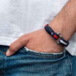 Braccialetto marittimo in corda da vela, fatto a mano, per uomini e donne, con chiusura in acciaio inox a moschettone da 4 mm, CNB #3014 - immagine 3