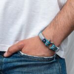 Braccialetto marittimo in corda da vela, fatto a mano, per uomini e donne, con chiusura in acciaio inox a moschettone da 4 mm, CNB #3030 - immagine 3