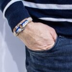 Braccialetto marittimo in corda da vela, fatto a mano, per uomini e donne, con chiusura in acciaio inox a moschettone da 4 mm, CNB #3104 - immagine 3