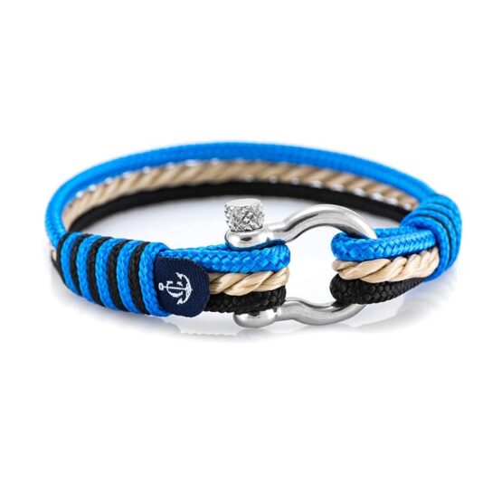 Braccialetto marittimo in corda da vela, fatto a mano, per uomini e donne, con chiusura in acciaio inox a moschettone da 4 mm, CNB #4004 - immagine 1