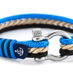 Braccialetto marittimo in corda da vela, fatto a mano, per uomini e donne, con chiusura in acciaio inox a moschettone da 4 mm, CNB #4004 - immagine 2