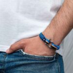 Braccialetto marittimo in corda da vela, fatto a mano, per uomini e donne, con chiusura in acciaio inox a moschettone da 4 mm, CNB #4004 - immagine 3