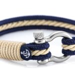 Braccialetto marittimo in corda da vela, fatto a mano, per uomini e donne, con chiusura in acciaio inox a moschettone da 4 mm, CNB #4011 - immagine 2