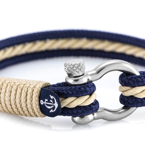 Braccialetto marittimo in corda da vela, fatto a mano, per uomini e donne, con chiusura in acciaio inox a moschettone da 4 mm, CNB #4011 - immagine 2