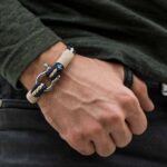 Braccialetto marittimo in corda da vela, fatto a mano, per uomini e donne, con chiusura in acciaio inox a moschettone da 4 mm, CNB #4011 - immagine 3