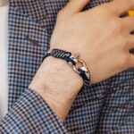Braccialetto marittimo in corda da vela, fatto a mano, per uomini e donne, con chiusura in acciaio inox a moschettone da 4 mm, CNB #4036 - immagine 3