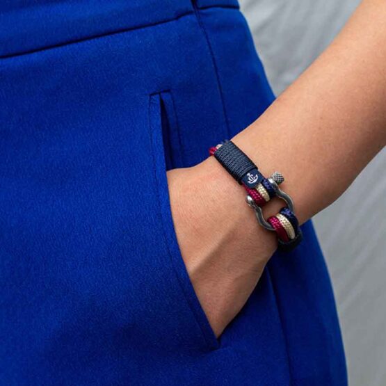 Braccialetto Maritimes in corda da vela, fatto a mano, per donne e uomini, con chiusura a moschettone in acciaio inox 4mm CNB #5023 - immagine 3