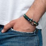 Braccialetto marittimo in corda da vela, fatto a mano, per uomini e donne, con chiusura in acciaio inox a moschettone da 4 mm, CNB#5029 - immagine 3