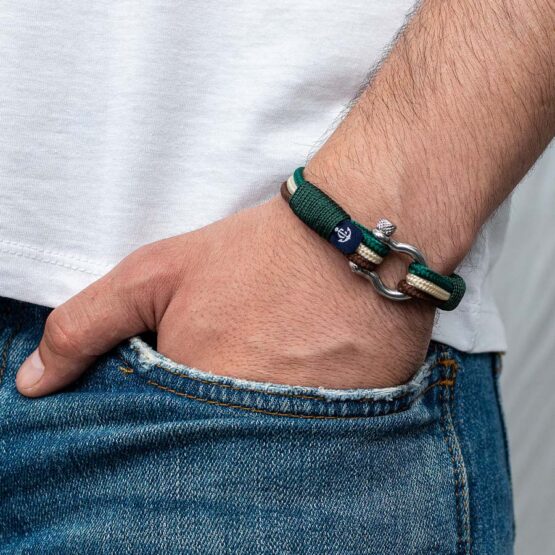 Braccialetto marittimo in corda da vela, fatto a mano, per uomini e donne, con chiusura in acciaio inox a moschettone da 4 mm, CNB#5029 - immagine 3
