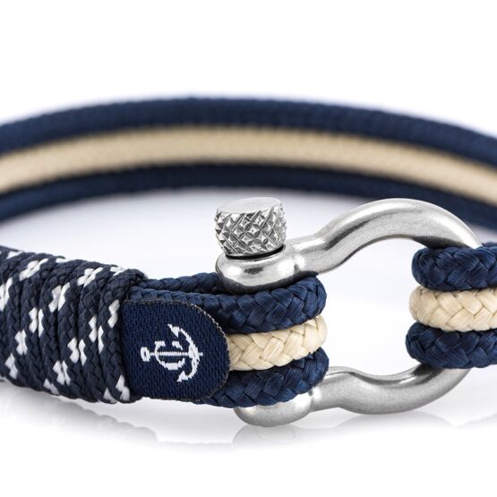 Braccialetto marittimo in corda da vela, fatto a mano, per uomini e donne, con chiusura in acciaio inox a moschettone da 4 mm, CNB #5040 - immagine 2
