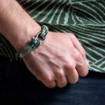 Braccialetto Maritimes in corda da vela, fatto a mano, per uomo, con chiusura a moschettone in acciaio inox 4mm CNB #5111 - immagine 3