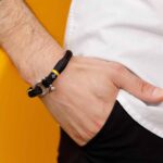 Braccialetto Maritimes in corda da vela, fatto a mano, per uomo, con chiusura a moschettone in acciaio inox 4mm CNB #5113 - immagine 3