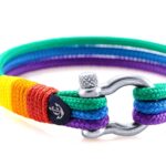 Braccialetto marittimo in corda da vela - Pride, fatto a mano, per donna e uomo, con chiusura a moschettone in acciaio inox 4mm CNB #5152 - immagine 2