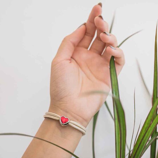 Bracciale marittimo in corda da vela, fatto a mano, per donne, con chiusura a moschettone in acciaio inox da 3 mm e pietra Swarovski CNB #7107 - immagine 3