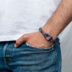 Braccialetto marittimo in corda da vela, fatto a mano, per donne e uomini, con chiusura in acciaio inox a moschettone da 4 mm CNB #711 - immagine 3