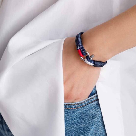 Braccialetto marittimo in corda da vela, fatto a mano, per donna e uomo, con chiusura a moschettone in acciaio inox 3mm CNB#861 - immagine 3