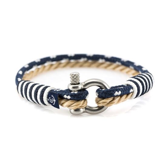 Braccialetto marittimo in corda da vela, fatto a mano, per donna e uomo, con chiusura a moschettone in acciaio inox 3mm CNB#864 - immagine 1