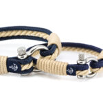 Set da 2 braccialetti marittimi per partner, braccialetti dell’amicizia, in corda da vela, fatti a mano, con chiusura in acciaio inox CND #950 - immagine 2