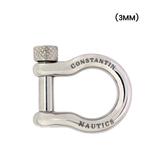 Chiusura a moschettone in acciaio inox 3 mm - piccola (Argenteo), adatta a tutti i bracciali con chiusura da 3 mm (Slim, Swarovski, ecc.) Shackle Silver - immagine 1