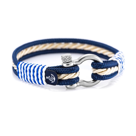 Braccialetto Maritimes in corda da vela, fatto a mano, per donne e uomini, con chiusura a moschettone in acciaio inox 4mm CNB #4058 - immagine 1