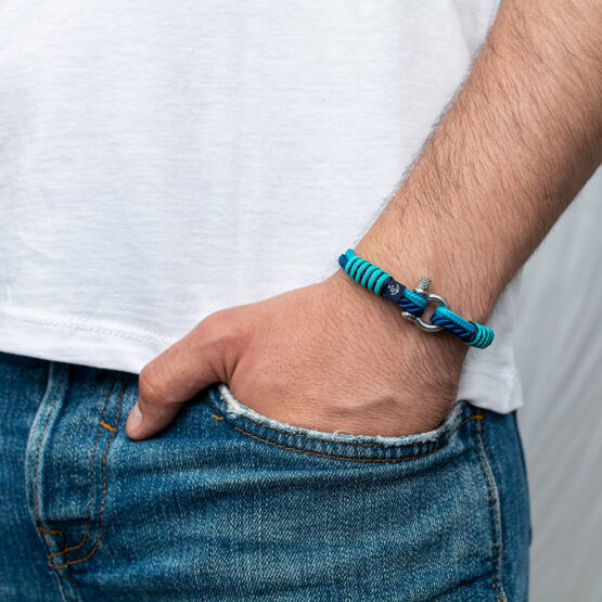 Braccialetto marittimo in corda da vela, fatto a mano, per donna e uomo, con chiusura a moschettone in acciaio inox 3mm CNB#842 - immagine 3