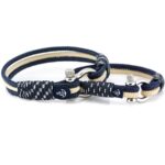Set da 2 braccialetti marittimi per partner, braccialetti dell’amicizia, in corda da vela, fatti a mano, con chiusura in acciaio inox CND #952