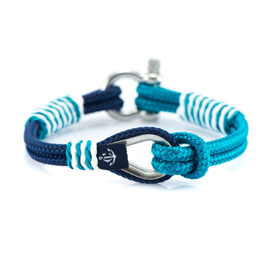 Braccialetto Maritimes in corda da vela, fatto a mano, per donne e uomini, con chiusura a moschettone in acciaio inox 3mm CNB #726 - immagine 1