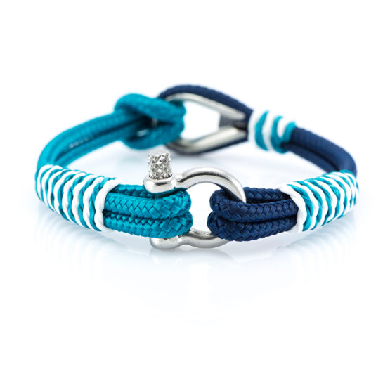 Braccialetto Maritimes in corda da vela, fatto a mano, per donne e uomini, con chiusura a moschettone in acciaio inox 3mm CNB #726 - immagine 2