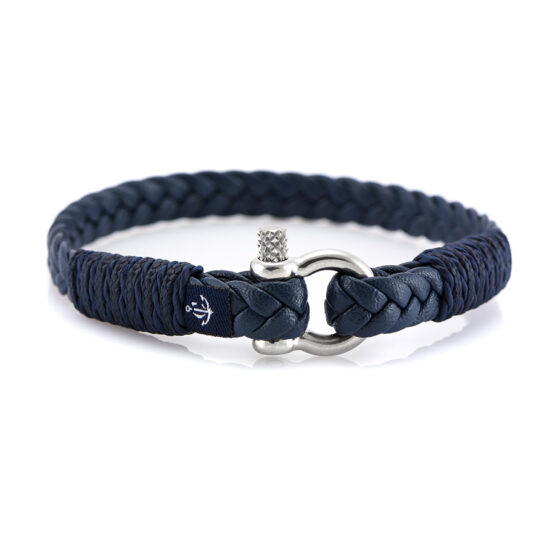 Bracciale marittimo in pelle, fatto a mano, per donne e uomini, con chiusura in acciaio inox da 3mm CNJ #10067 - immagine 1