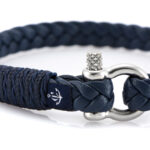 Bracciale marittimo in pelle, fatto a mano, per donne e uomini, con chiusura in acciaio inox da 3mm CNJ #10067 - immagine 2