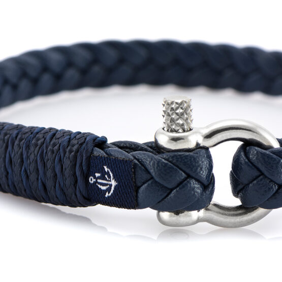 Bracciale marittimo in pelle, fatto a mano, per donne e uomini, con chiusura in acciaio inox da 3mm CNJ #10067 - immagine 2