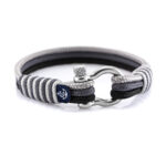 Braccialetto marittimo in corda da vela, fatto a mano, per uomini e donne, con chiusura in acciaio inox a moschettone da 4 mm, CNB #3059