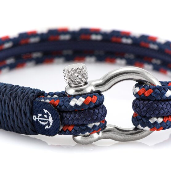 Braccialetto marittimo in corda da vela, fatto a mano, per uomini e donne, con chiusura in acciaio inox a moschettone da 4 mm, CNB #5118 - immagine 2