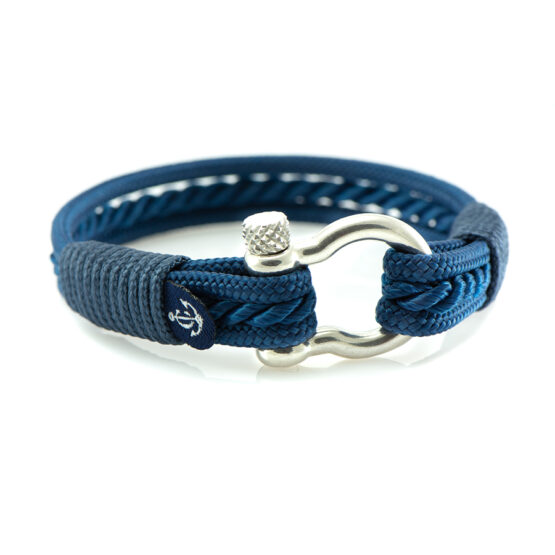Braccialetto marittimo in corda da vela, fatto a mano, per uomini e donne, con chiusura in acciaio inox a moschettone da 4 mm, CNB #5137 - immagine 1
