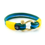 Braccialetto marittimo in corda da vela, fatto a mano, per uomini e donne, con chiusura in acciaio inox a moschettone da 4 mm, CNB #5153