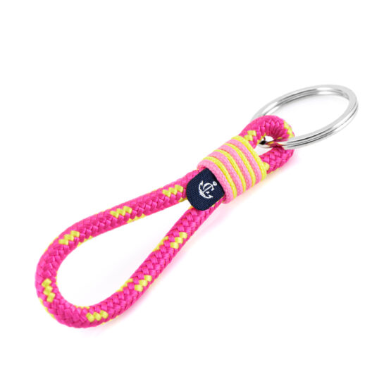 Portachiavi in corda da vela, fatto a mano con anello portachiavi in acciaio inox CNK #8123 - immagine 1