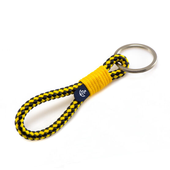Portachiavi in corda da vela, fatto a mano con anello portachiavi in acciaio inox CNK #8155 - immagine 1