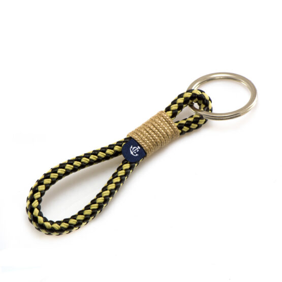 Portachiavi in corda da vela, fatto a mano con anello portachiavi in acciaio inox CNK #8156 - immagine 1