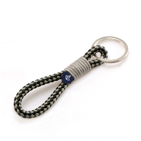 Portachiavi in corda da vela, fatto a mano con anello portachiavi in acciaio inox CNK #8157 - immagine 1