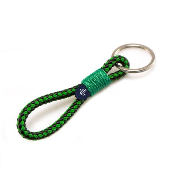 Portachiavi in corda da vela, fatto a mano con anello portachiavi in acciaio inox CNK #8158 - immagine 1
