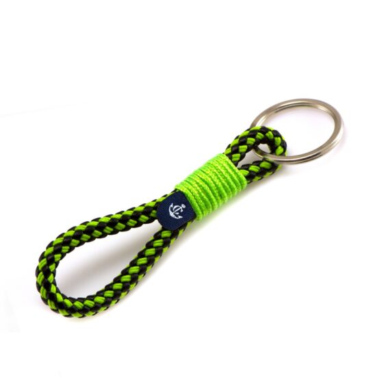 Portachiavi in corda da vela, fatto a mano con anello portachiavi in acciaio inox CNK #8159 - immagine 1