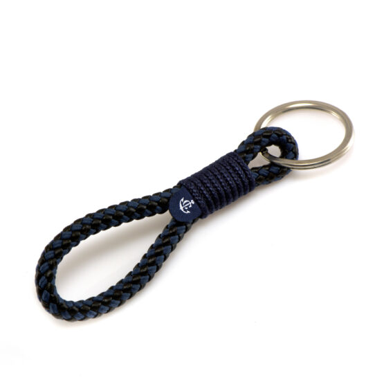 Portachiavi in corda da vela, fatto a mano con anello portachiavi in acciaio inox CNK #8161 - immagine 1