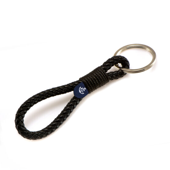 Portachiavi in corda da vela, fatto a mano con anello portachiavi in acciaio inox CNK #8162 - immagine 1
