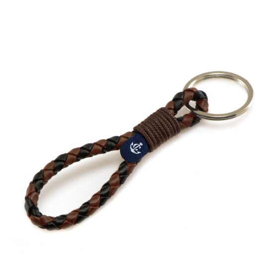 Portachiavi in corda da vela, fatto a mano con anello portachiavi in acciaio inox CNK #8164 - immagine 1