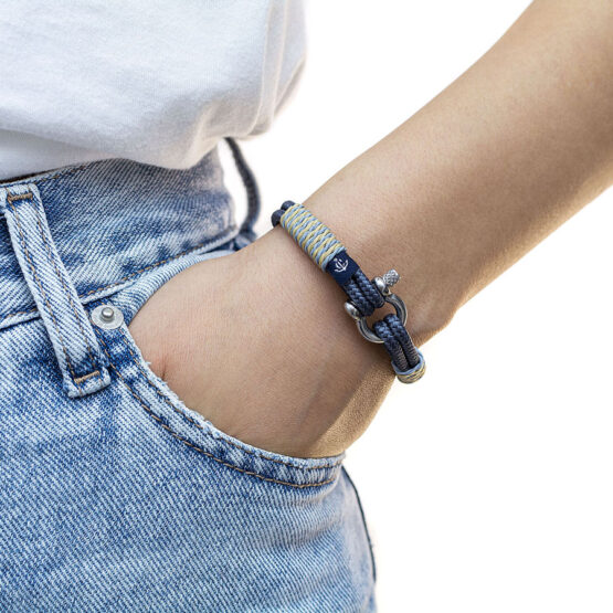 Braccialetto marittimo in corda da vela, fatto a mano, per donna e uomo, con chiusura a moschettone in acciaio inox 3mm CNB#822 - immagine 3