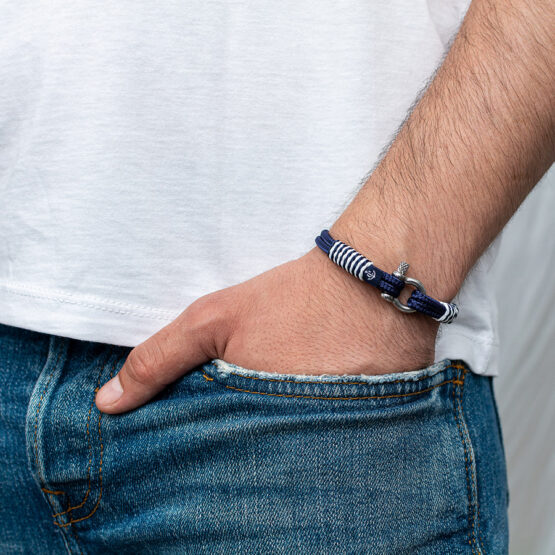 Braccialetto marittimo in corda da vela, fatto a mano, per donna e uomo, con chiusura a moschettone in acciaio inox 3mm CNB#875 - immagine 3