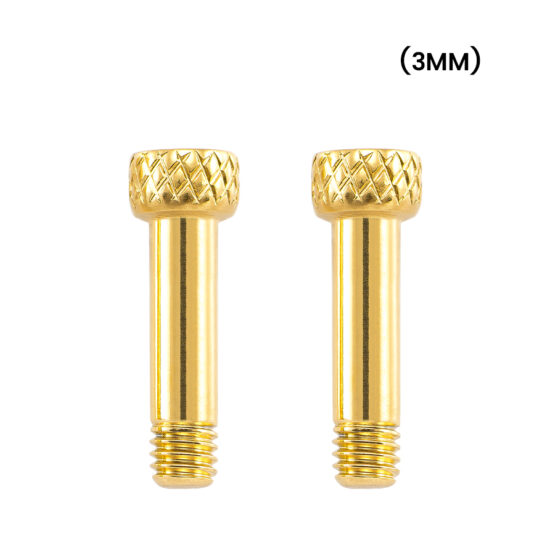2 viti in acciaio inox oro da 3 mm – piccole, compatibili con tutti i braccialetti con chiusura da 3 mm (Slim, Swarovski ecc.) 2 x Gold Pin - immagine 1
